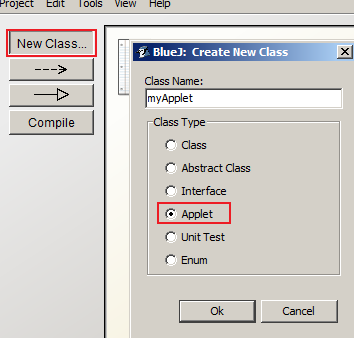 Create a new Applet Create a new Applet